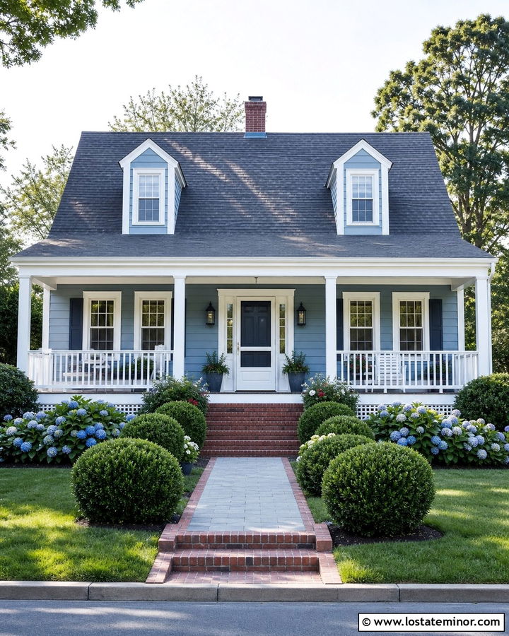 Dusty Blue House With Half Glass Storm Door - 30 Dusty Blue House Design With Storm Door Ideas