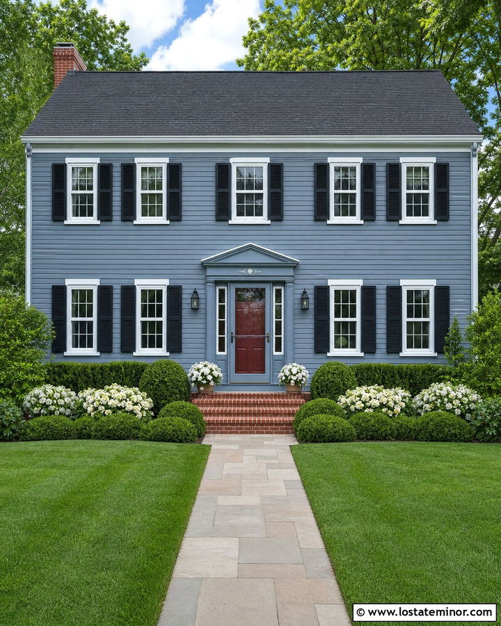 Dusty Blue House With Matching Storm Door - 30 Dusty Blue House Design With Storm Door Ideas