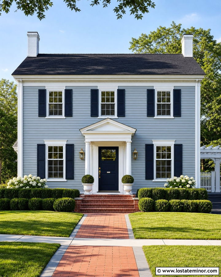 Dusty Blue House With Navy Dutch Door - 30 Dusty Blue House Design With Dutch Door Ideas