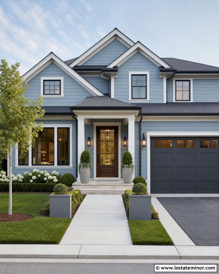Dusty Blue House With Retractable Screen Door - 30 Dusty Blue House Design With Screen Door Ideas