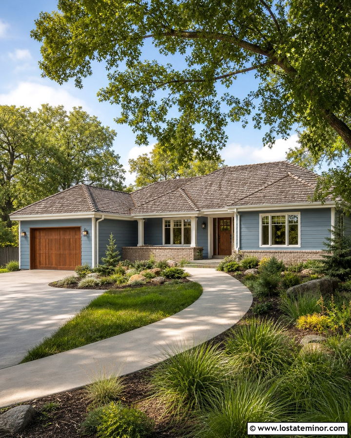 Dusty Blue House With Weathered Wood Roof - 30 Dusty Blue House Design With Roof Ideas