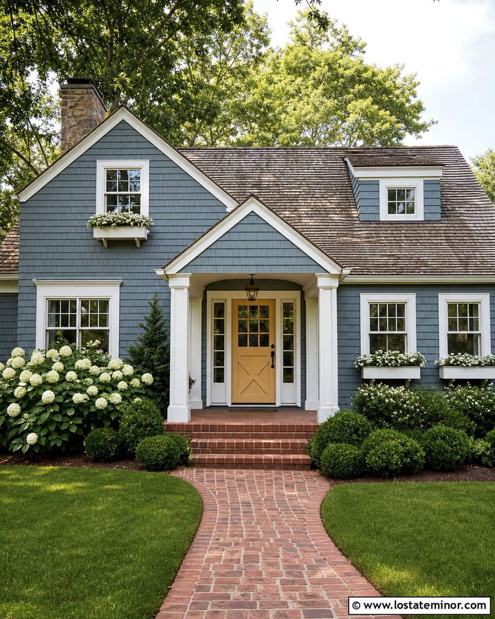 Dusty Blue House With Yellow Dutch Door - 30 Dusty Blue House Design With Dutch Door Ideas