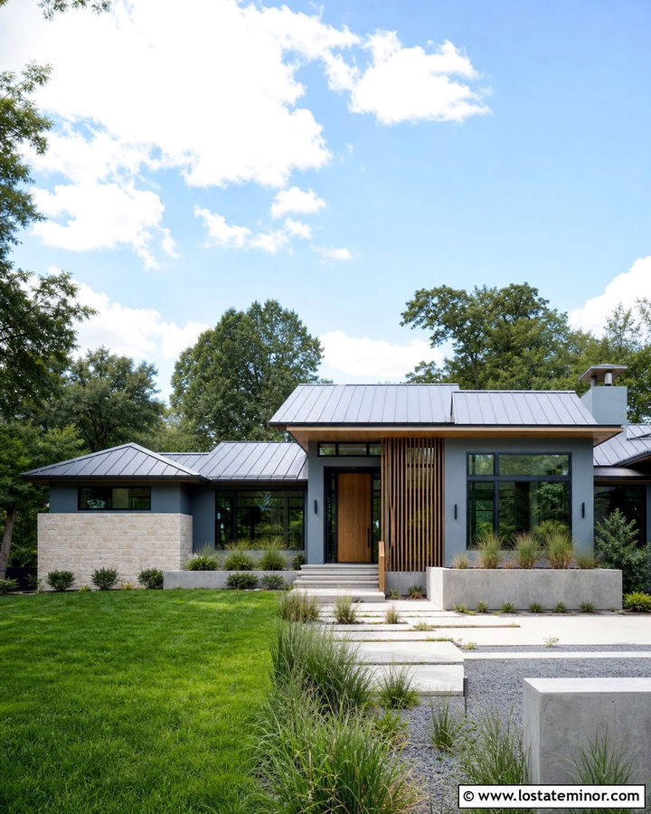 Dusty Blue House With Zinc Roof - 30 Dusty Blue House Design With Roof Ideas