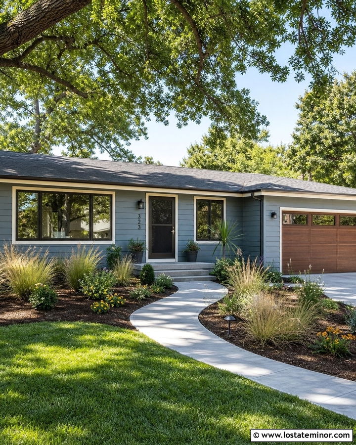 Dusty Blue Ranch With Bronze Screen Door - 30 Dusty Blue House Design With Screen Door Ideas