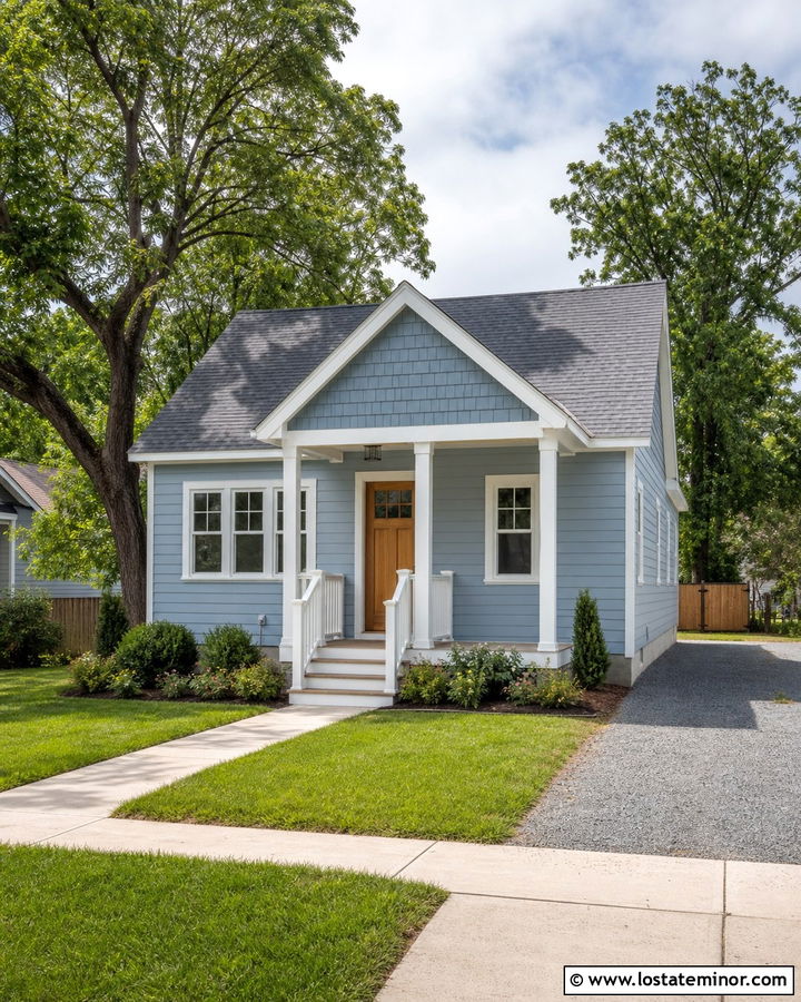 Dusty Blue Siding On A Small House - 30 Dusty Blue House Design With Siding Ideas