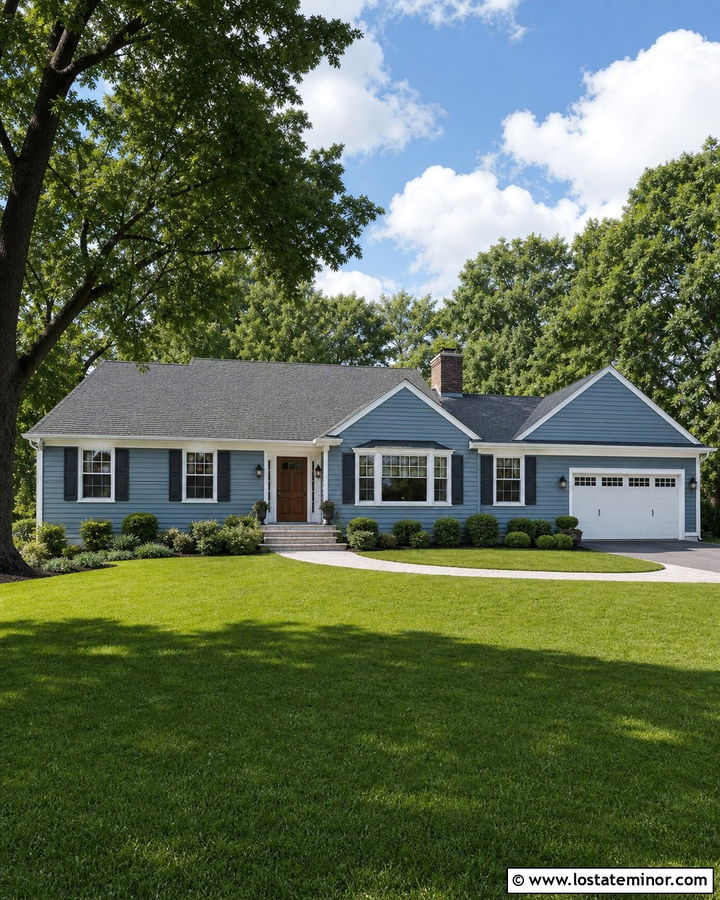 Dusty Blue Siding With A Gray Roof - 30 Dusty Blue House Design With Siding Ideas