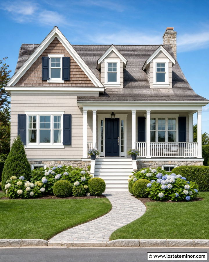 Edgecomb Gray Greige House With White Dove Trim - 30 Greige House Design With Trim Ideas