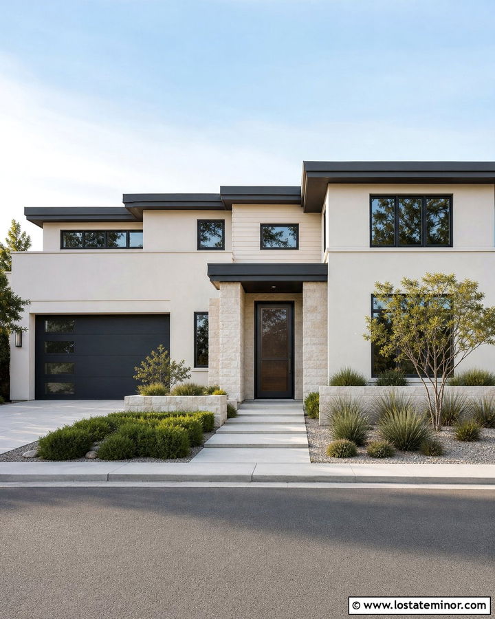 Egret White Modern House With Charcoal Screen Door - 30 Warm White House Design With Screen Door Ideas