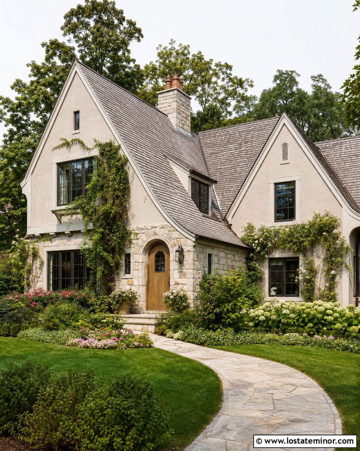 English Cottage Stone House With Steep Gables - 30 Stone House Design With Gables Ideas