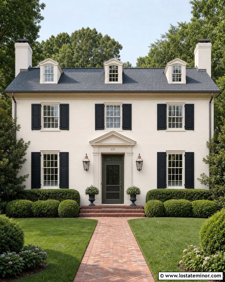 Feather Down Colonial Revival With Green Screen Door - 30 Warm White House Design With Screen Door Ideas