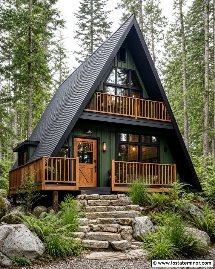 Forest Green A Frame With Cedar Dutch Door - 30 Forest Green House Design With Dutch Door Ideas