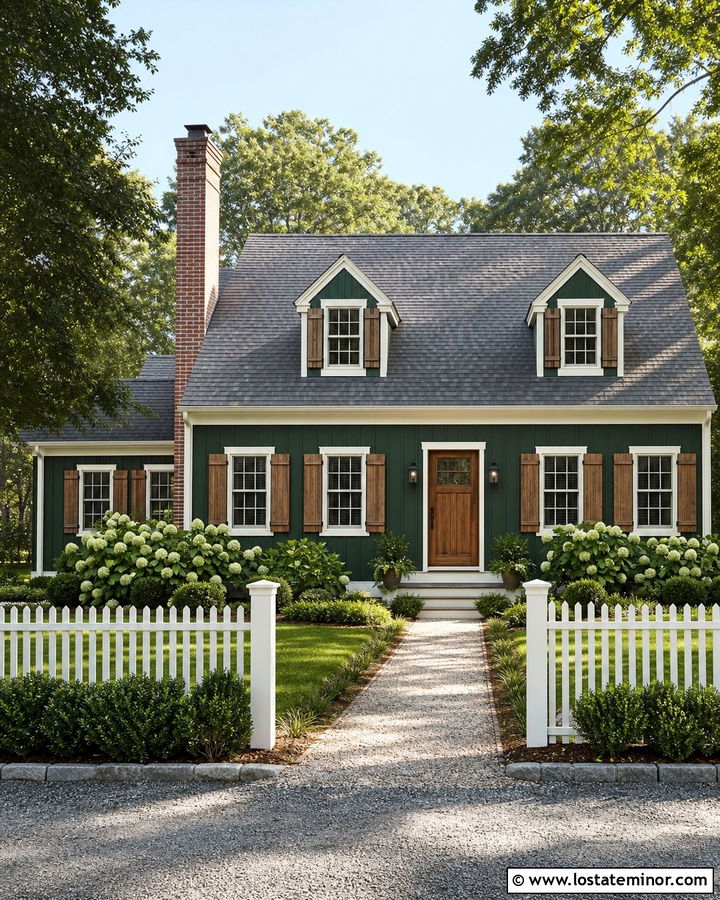 Forest Green Board and Batten Cape Cod - 30 Forest Green House Design With Board and Batten Ideas