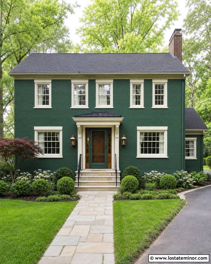 Forest Green Brick House With Matching Screen Door - 30 Forest Green House Design With Screen Door Ideas