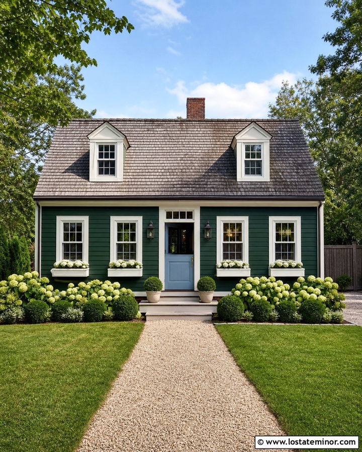 Forest Green Cape Cod With Blue Dutch Door - 30 Forest Green House Design With Dutch Door Ideas
