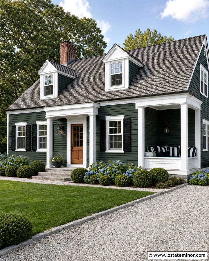 Forest Green Cape Cod With Built In Daybed - 30 Forest Green House Design With Daybed Ideas