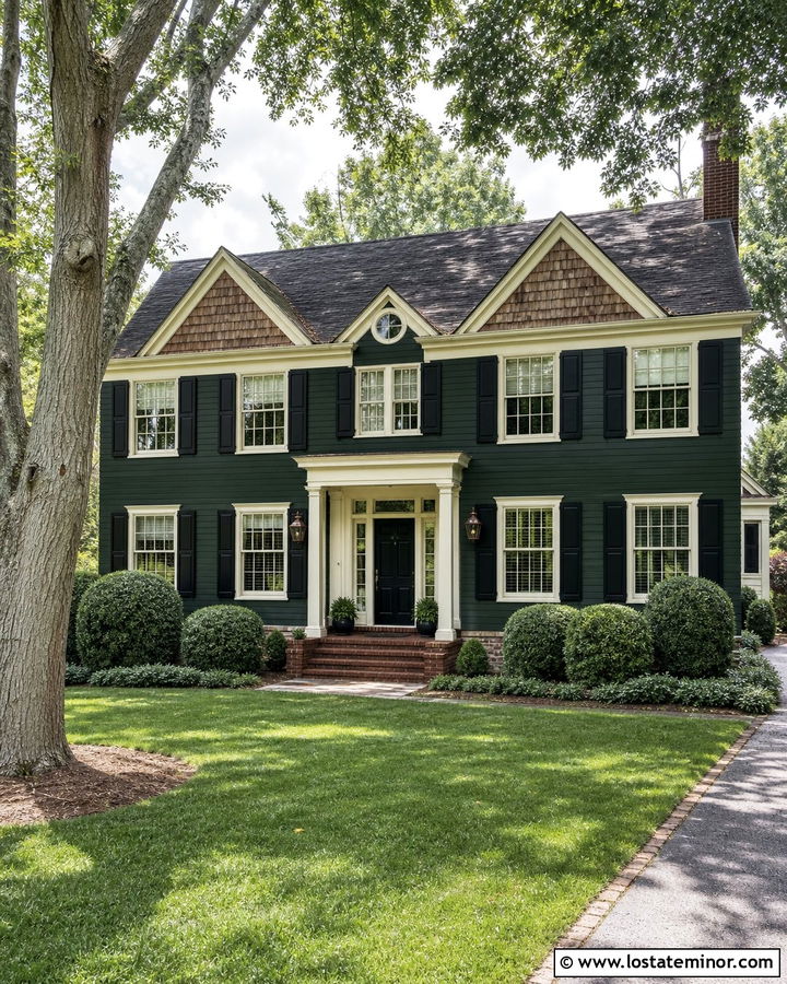 Forest Green Cedar Shake House With Brick Foundation - 30 Forest Green House Design With Cedar Shake Ideas