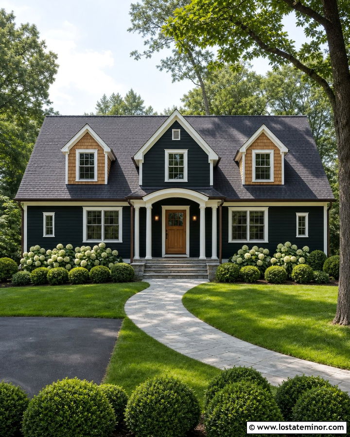 Forest Green Cedar Shake House With Charcoal Roof - 30 Forest Green House Design With Cedar Shake Ideas
