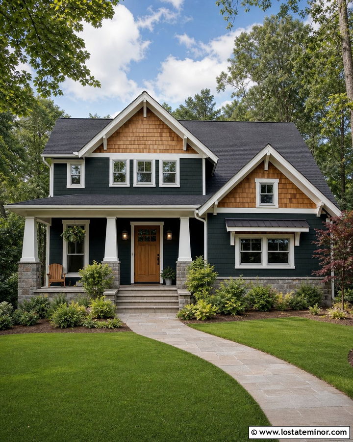 Forest Green Cedar Shake House With White Trim - 30 Forest Green House Design With Cedar Shake Ideas