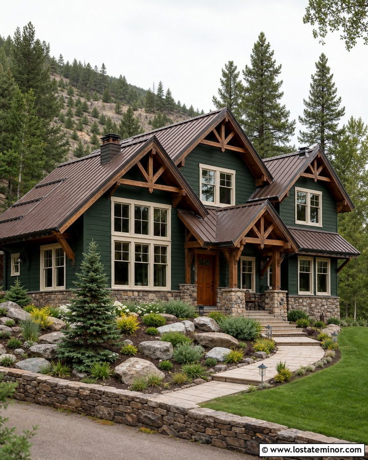 Forest Green Chalet With Timber Dormers - 30 Forest Green House Design With Dormers Ideas
