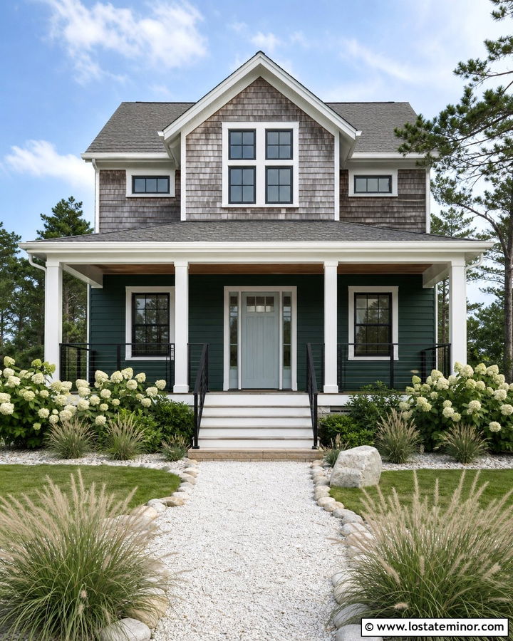 Forest Green Coastal House With Cedar Shake - 30 Forest Green House Design With Cedar Shake Ideas
