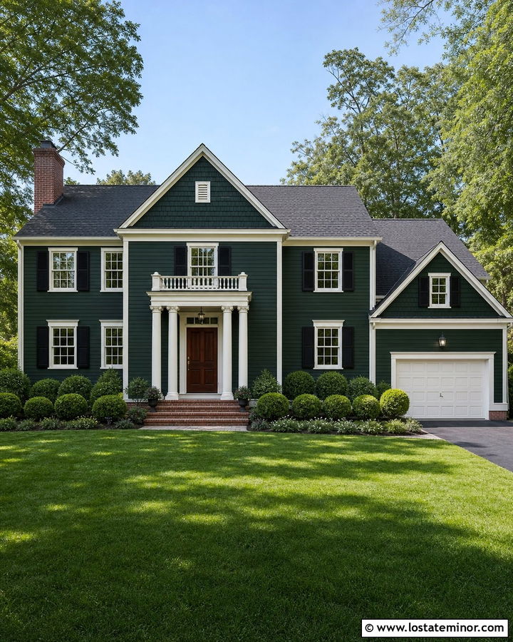 Forest Green Colonial With Cedar Shake - 30 Forest Green House Design With Cedar Shake Ideas