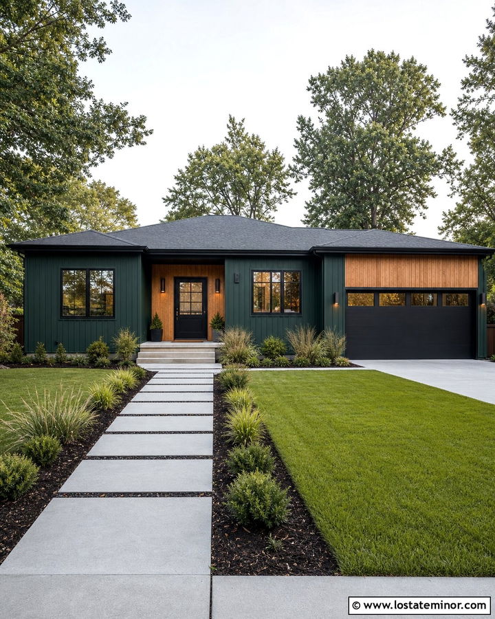 Forest Green Contemporary House With Glass Dutch Door - 30 Forest Green House Design With Dutch Door Ideas