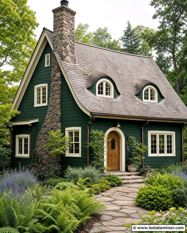 Forest Green Cottage With Eyebrow Dormers - 30 Forest Green House Design With Dormers Ideas