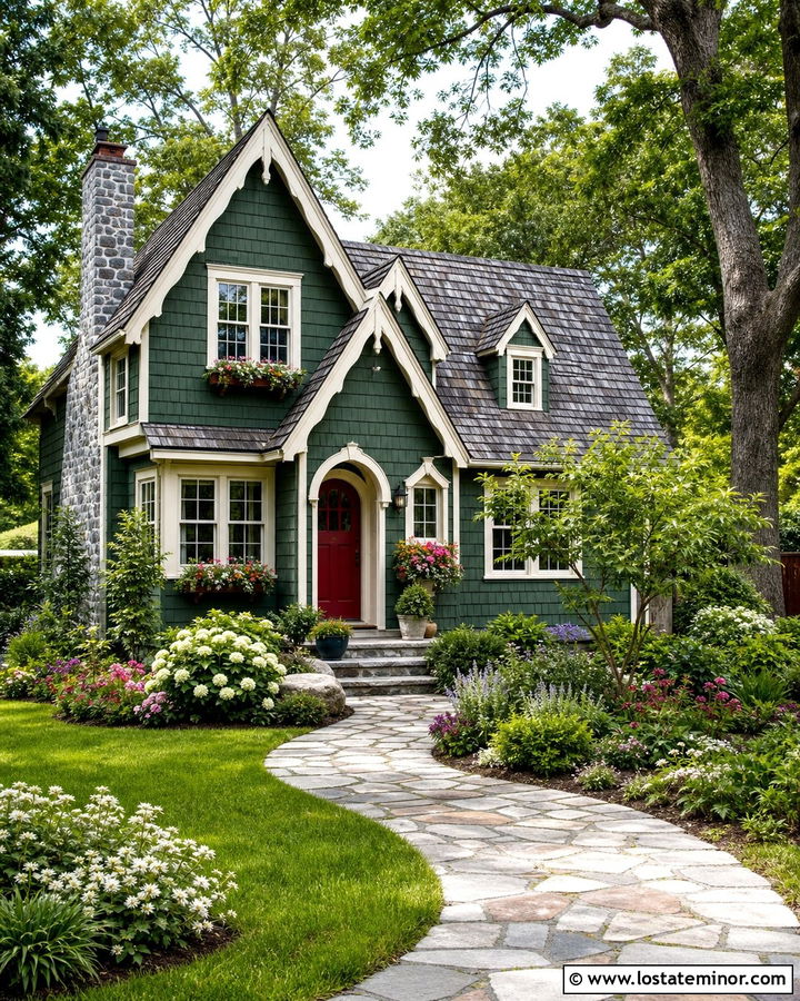 Forest Green Cottage With Steep Gables - 30 Forest Green House Design With Gables Ideas