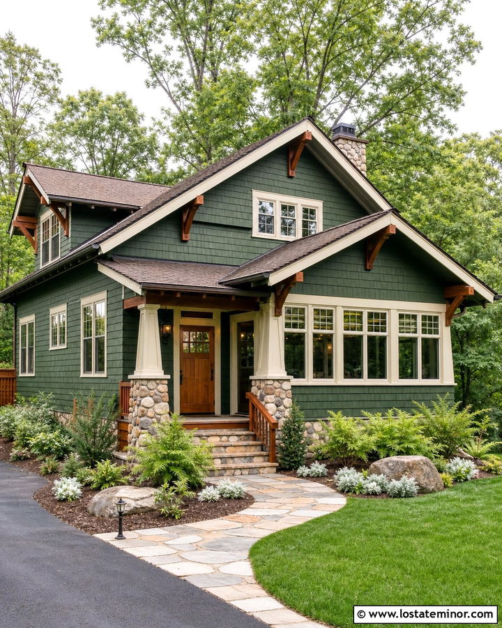 Forest Green Craftsman House With Sunroom - 30 Forest Green House Design With Sunroom Ideas