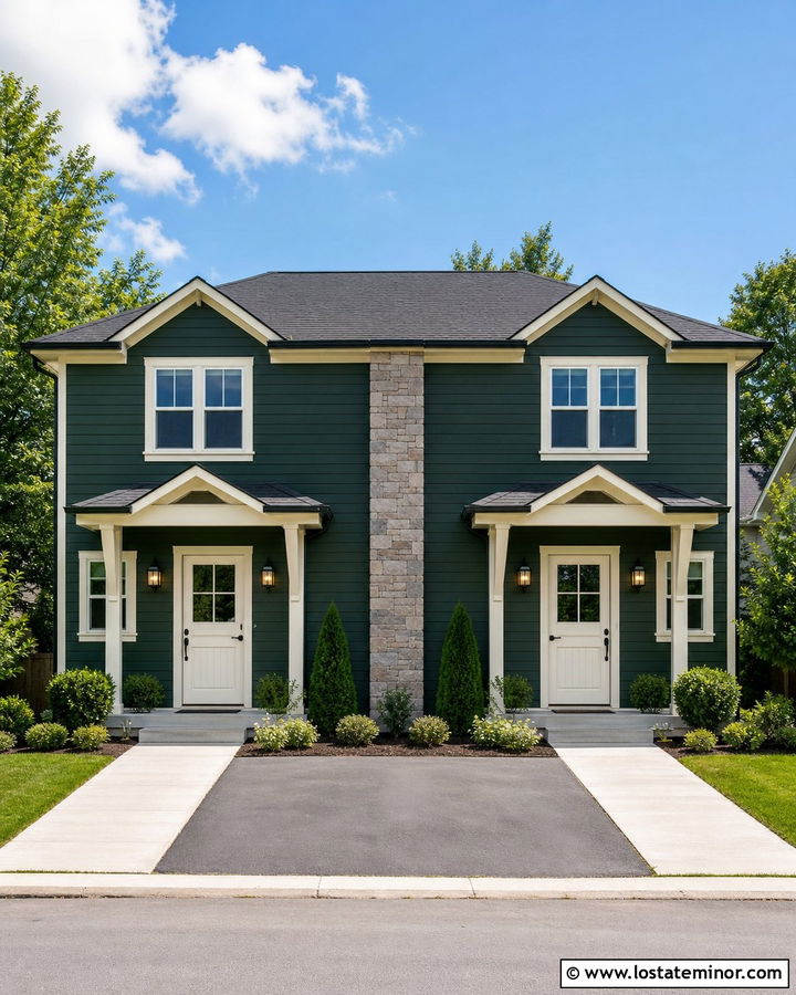 Forest Green Duplex With Matching Dutch Doors - 30 Forest Green House Design With Dutch Door Ideas