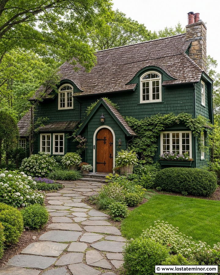 Forest Green English Cottage With Arched Dormers - 30 Forest Green House Design With Dormers Ideas