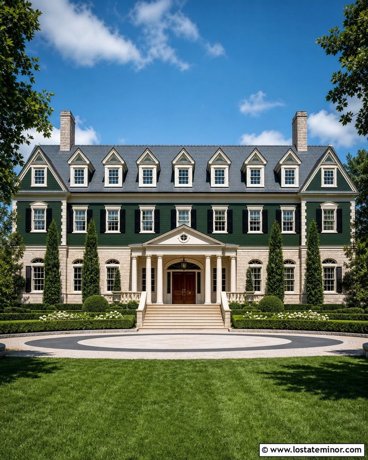 Forest Green Estate House With Symmetrical Dormers - 30 Forest Green House Design With Dormers Ideas