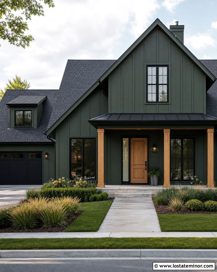 Forest Green House With Address Numbers On Glass - 30 Forest Green House Design With House Numbers Ideas