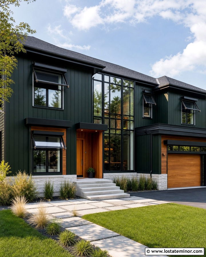 Forest Green House With Awning Windows - 30 Forest Green House Design With Awning Ideas