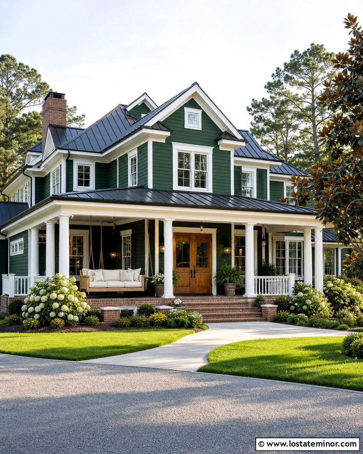 Forest Green House With Bed Swing - 30 Forest Green House Design With Swing Ideas