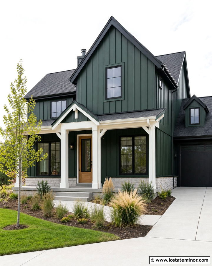 Forest Green House With Black Storm Door - 30 Forest Green House Design With Storm Door Ideas