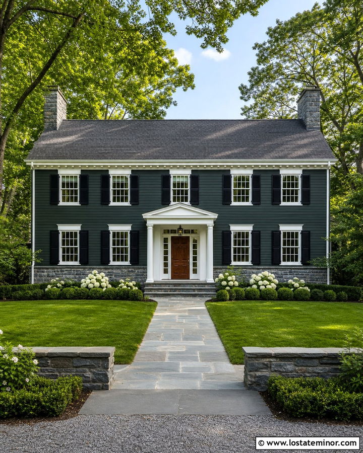 Forest Green House With Bluestone Wainscoting - 30 Forest Green House Design With Wainscoting Ideas