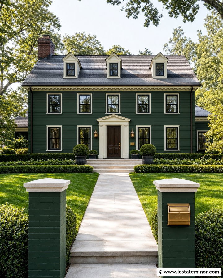 Forest Green House With Brass Mailbox - 30 Forest Green House Design With Mailbox Ideas
