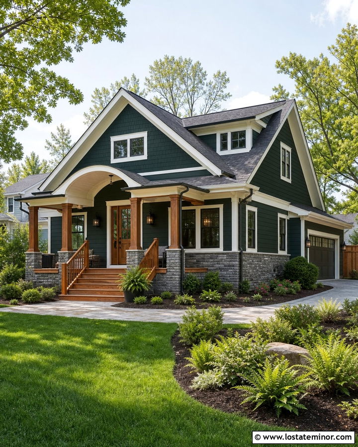 Forest Green House With Cedar Deck - 30 Forest Green House Design With Deck Ideas