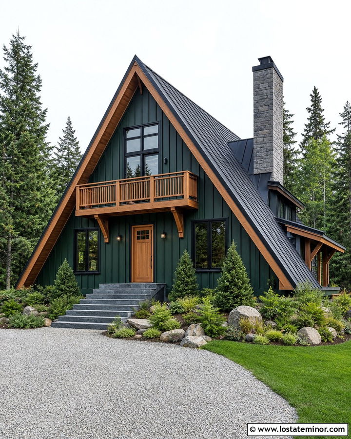 Forest Green House With Cedar Front Door - 30 Forest Green House Design With Entry Door Ideas
