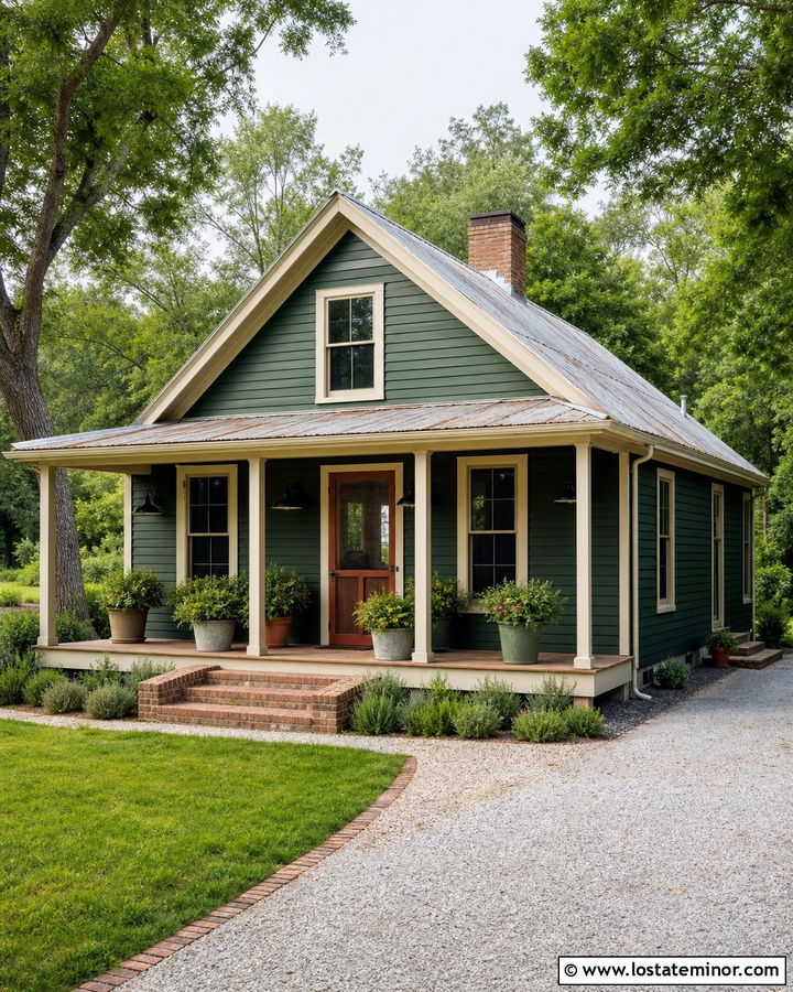 Forest Green House With Dutch Screen Door - 30 Forest Green House Design With Screen Door Ideas