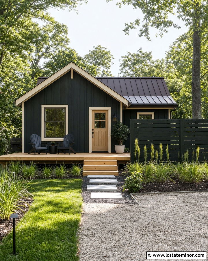 Forest Green House With Floating Deck - 30 Forest Green House Design With Deck Ideas