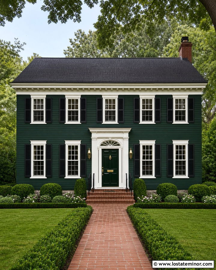 Forest Green House With Forest Green Front Door - 30 Forest Green House Design With Entry Door Ideas
