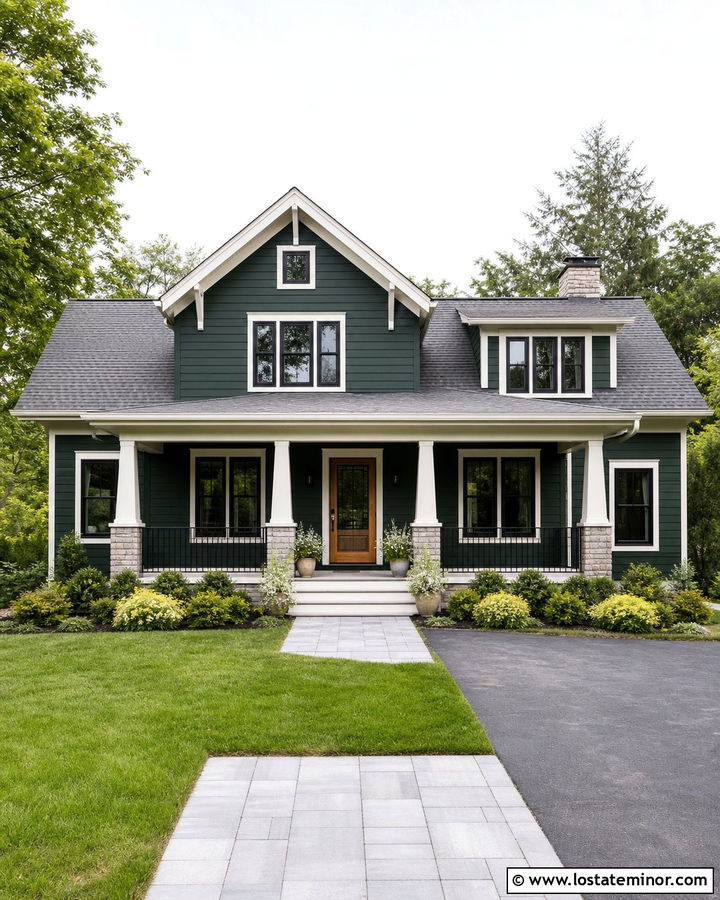 Forest Green House With Full View Screen Door - 30 Forest Green House Design With Screen Door Ideas