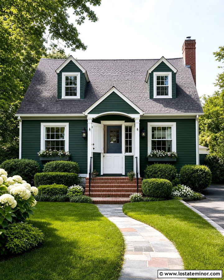 Forest Green House With Half Screen Door - 30 Forest Green House Design With Screen Door Ideas