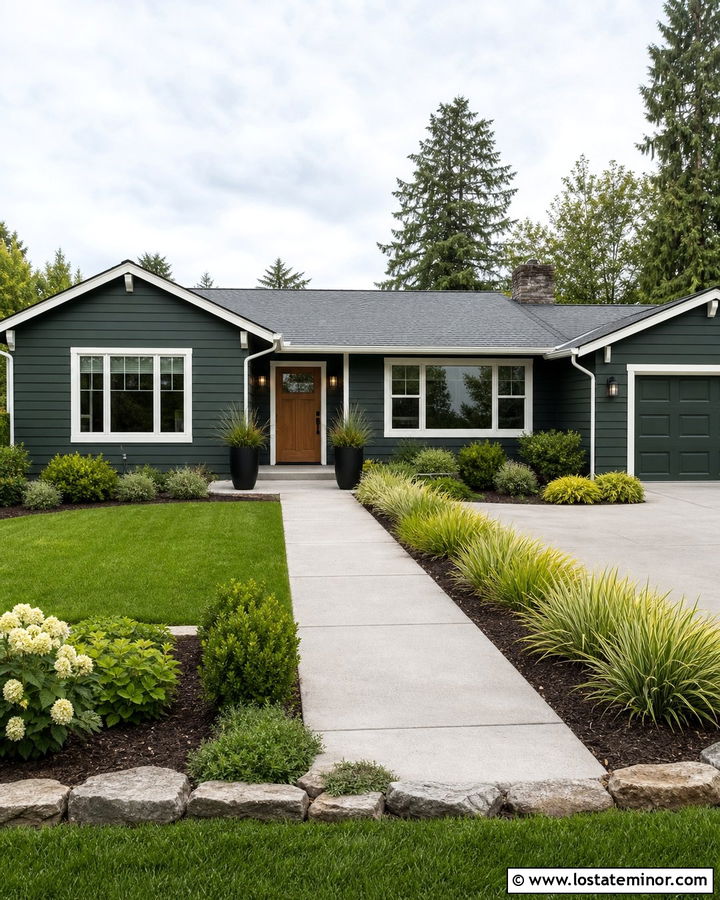 Forest Green House With Low Maintenance Landscaping - 30 Forest Green House Design With Landscaping Ideas