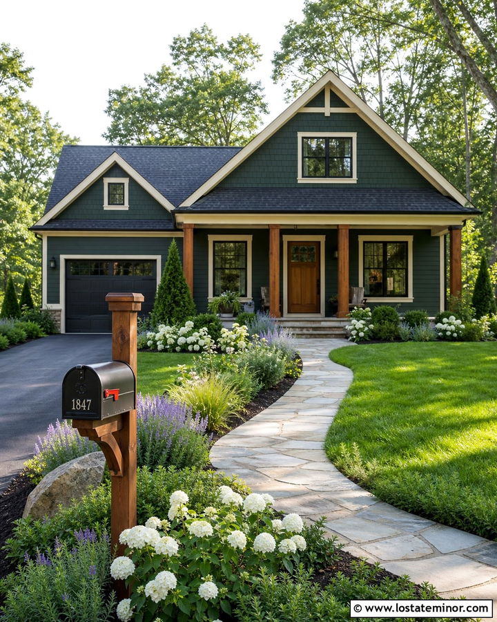 Forest Green House With Mailbox Garden - 30 Forest Green House Design With Mailbox Ideas