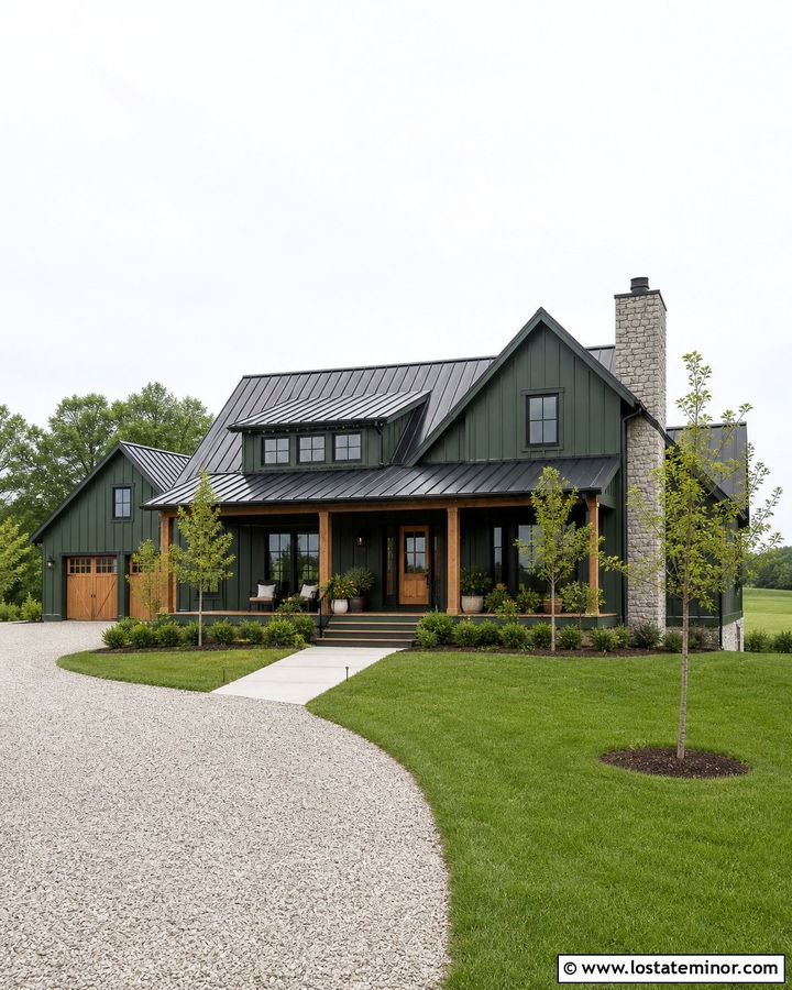 Forest Green House With Metal Roof And Storm Door - 30 Forest Green House Design With Storm Door Ideas