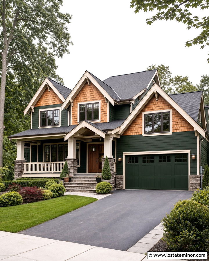 Forest Green House With Natural Cedar Gables - 30 Forest Green House Design With Cedar Shake Ideas