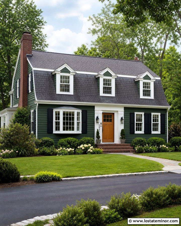 Forest Green House With Numbers On A Shutter Panel - 30 Forest Green House Design With House Numbers Ideas